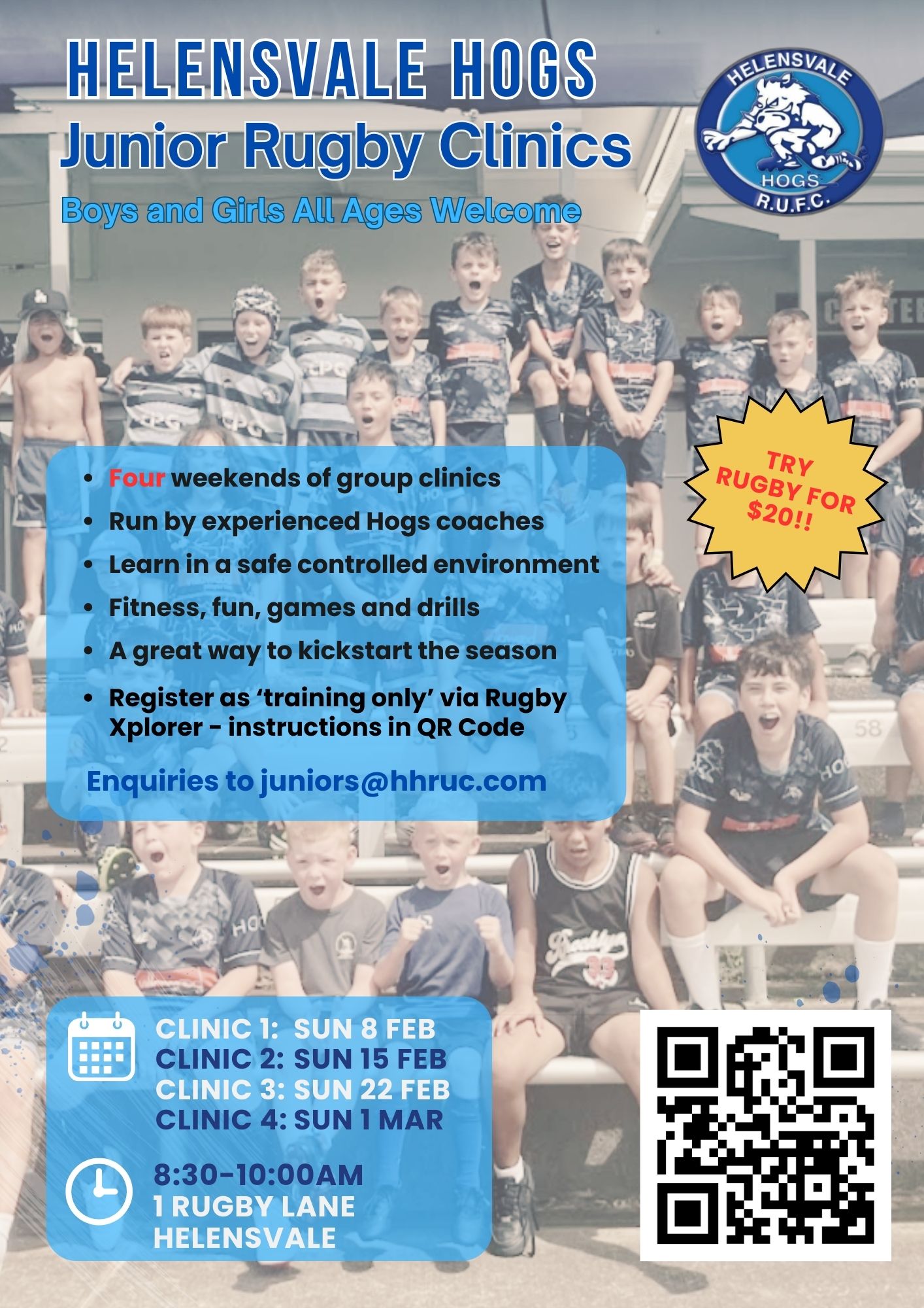 Helensvale Hogs Junior Rugby Clinics